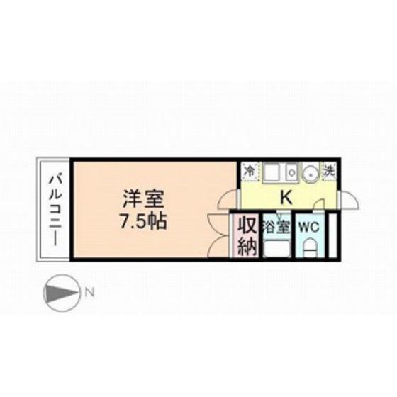 ジョイナス四ツ葉町B(1K/2階)の間取り写真