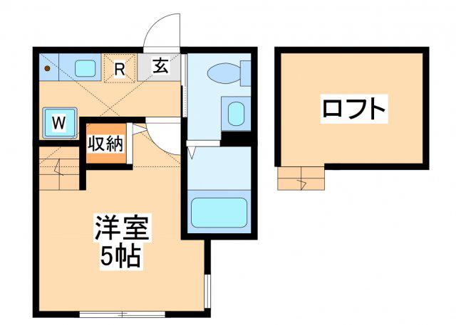 カンパーナ鶴間(1K/2階)の間取り写真