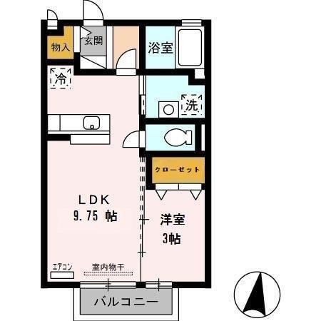 シャルマンフレーレ(1LDK/2階)の間取り写真