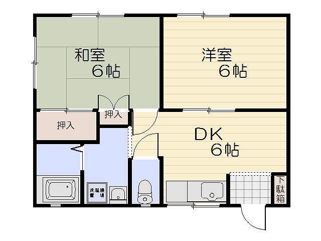 長沢ハイツ2(2DK/1階)の間取り写真