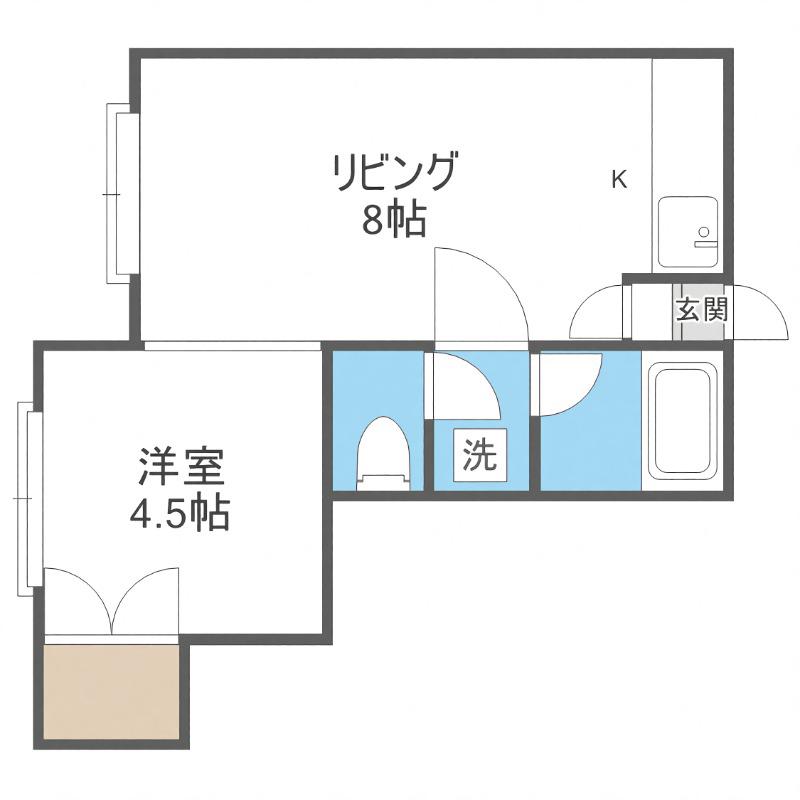 エミネンス平岸17(1DK/3階)の間取り写真