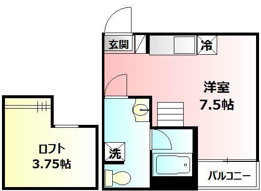 メゾンボヌール(ワンルーム/2階)の間取り写真