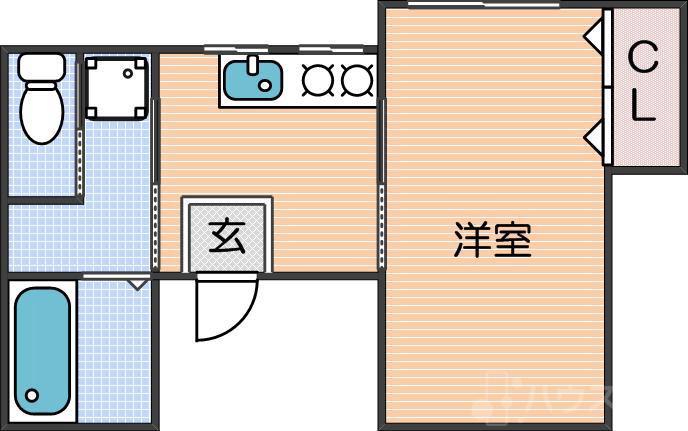 パールハイツ岸里(1K/2階)の間取り写真