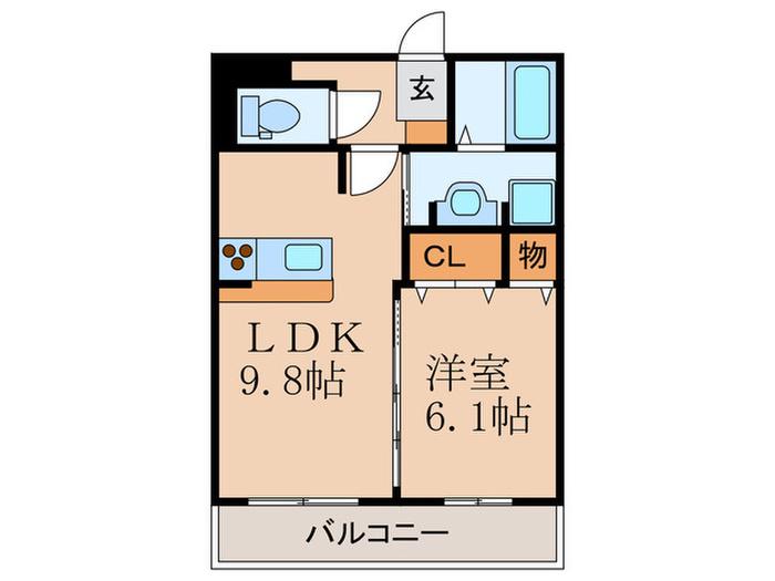 サンクレール(1LDK/3階)の間取り写真