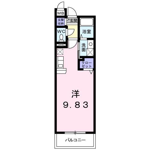 イーストワン(ワンルーム/1階)の間取り写真
