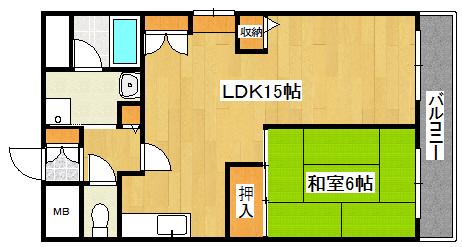 メゾンドール(1LDK/5階)の間取り写真