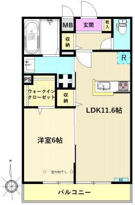 フィオレージオ(1LDK/3階)の間取り写真