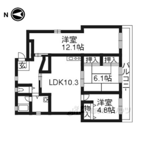 フラット8(3LDK/2階)の間取り写真