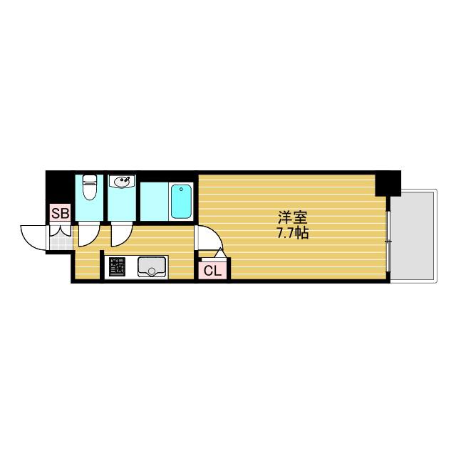MJC大阪ラフィーネ(1K/3階)の間取り写真