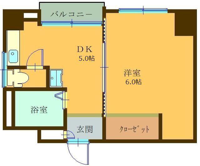 チサンマンション板橋(1DK/3階)の間取り写真