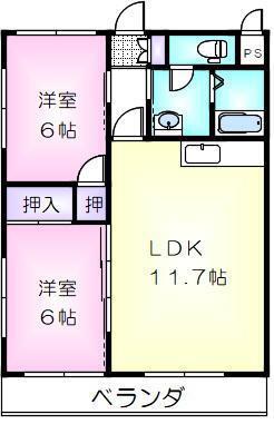 レジデンシアNOV(2LDK/1階)の間取り写真