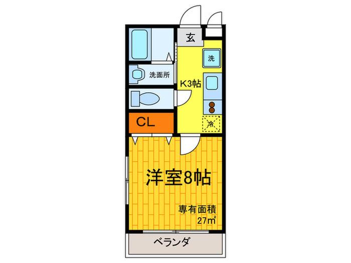 FRENTE田中(1K/1階)の間取り写真