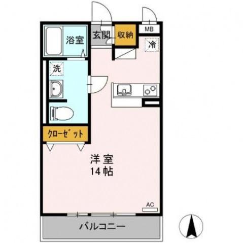 エステートA(ワンルーム/1階)の間取り写真