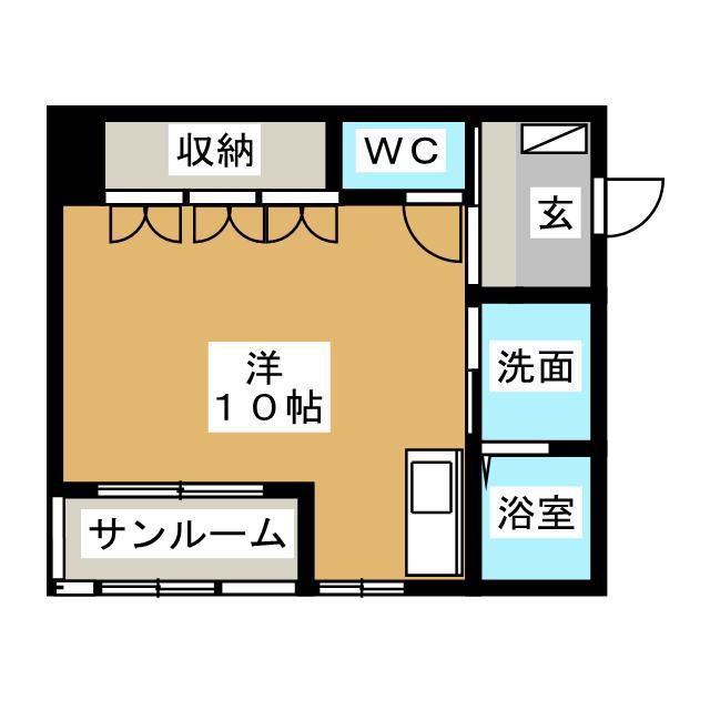 ドリームパレス(ワンルーム/1階)の間取り写真