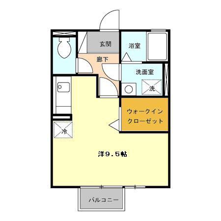 フォレストコート(ワンルーム/2階)の間取り写真