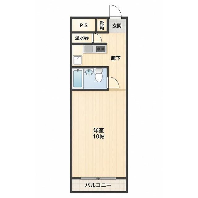 グリーンコーポ熊本 A棟 415号(1K/4階)の間取り写真