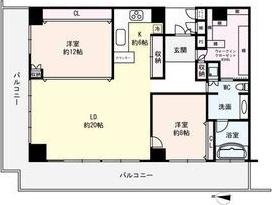 岐阜シティタワー43(2LDK/41階)の間取り写真