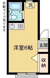 ライトコーポA・B(ワンルーム/2階)の間取り写真