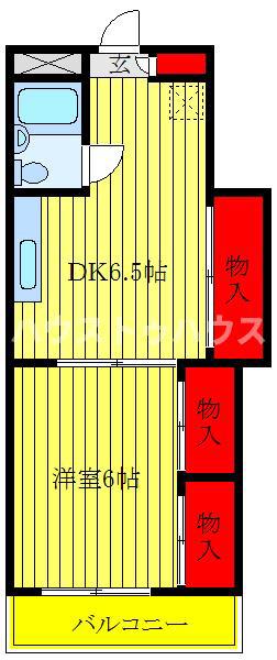 ラ・ブランシュ(1DK/3階)の間取り写真