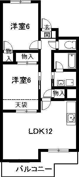 グリーンハイツ白山第1(2LDK/3階)の間取り写真