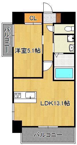 MDIシエルコンティーレ曽根北町(1LDK/3階)の間取り写真