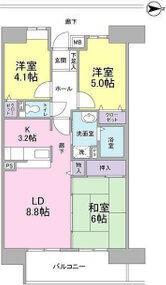 アーバンドエル庄内通(3LDK/10階)の間取り写真