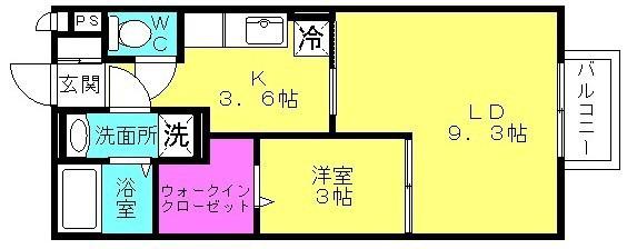 セントラル グレイス(1LDK/2階)の間取り写真