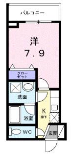 ライズ脇田町 A館(1K/3階)の間取り写真
