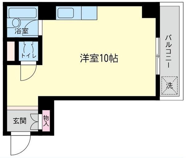 ワカバパレス(ワンルーム/2階)の間取り写真