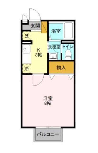 ビューラーみゆき(1K/2階)の間取り写真