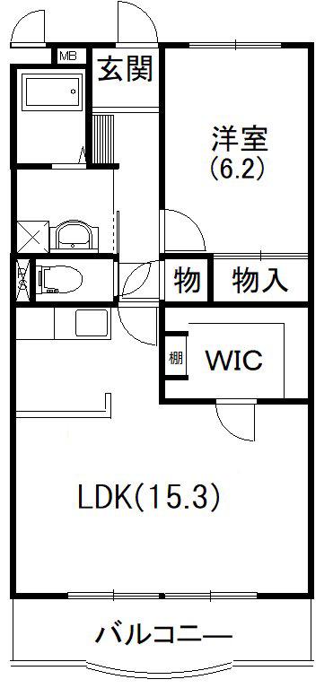 エルドミール(1LDK/3階)の間取り写真