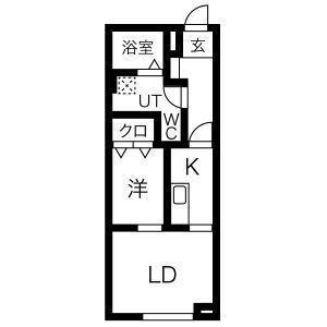 メリディアン川平四番館(1LDK/1階)の間取り写真