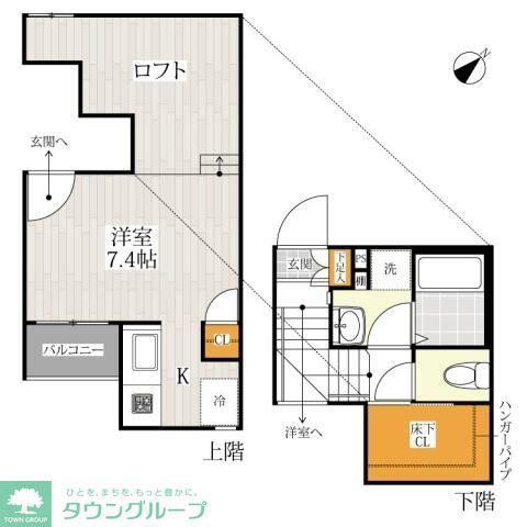 CB柏ヴェール(1K/1階)の間取り写真