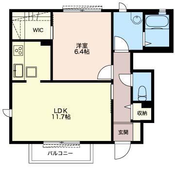 ジュネス(1LDK/1階)の間取り写真