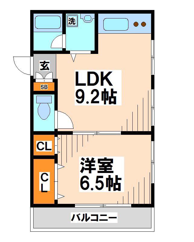 フロリアンハイム(1LDK/2階)の間取り写真