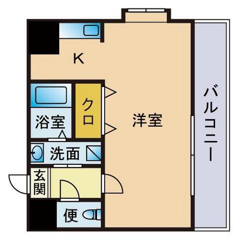 グランドヴィレッジ西公園(1K/3階)の間取り写真
