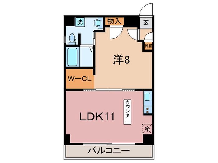 クレストK2(1LDK/8階)の間取り写真