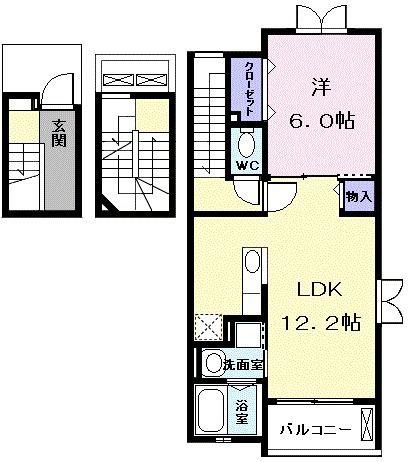 アリーヴィオIIIノース(1LDK/3階)の間取り写真