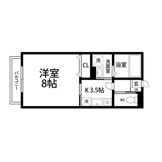 グレイスコート(1K/2階)の間取り写真