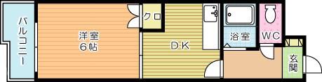 フォーサイトフォワイエ片野(1DK/3階)の間取り写真