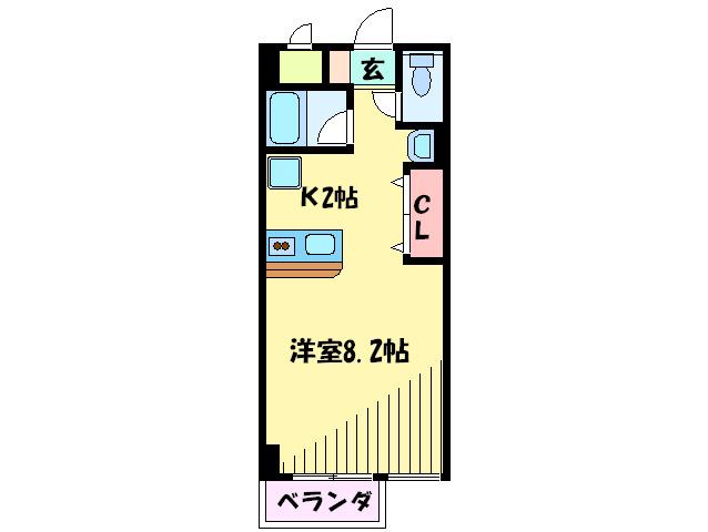 プティットフォーレ(1K/2階)の間取り写真