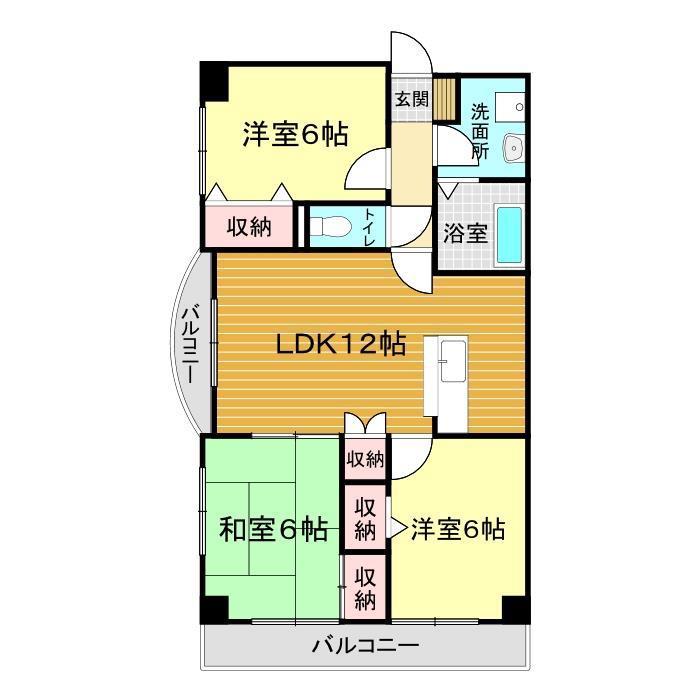 コスモビレッジ安岡(3LDK/2階)の間取り写真