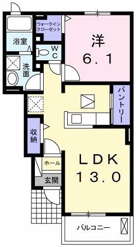 リジエールI(1LDK/1階)の間取り写真