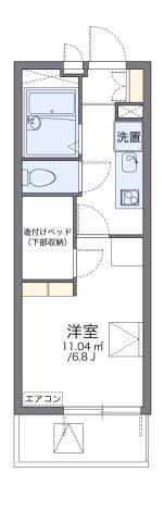 レオパレスプレステージ三津屋II(1K/4階)の間取り写真