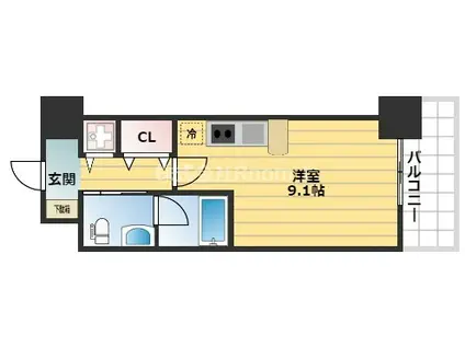 ISM谷町六丁目旧プライムアーバン安堂寺(ワンルーム/7階)の間取り写真