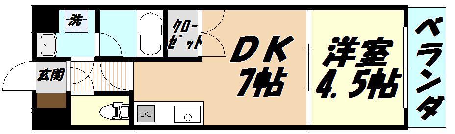 リッツ霧ヶ丘(1DK/8階)の間取り写真