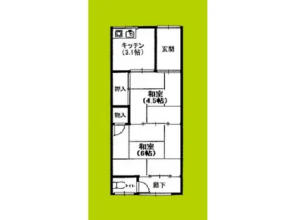 泉南文化(2K/2階)の間取り写真