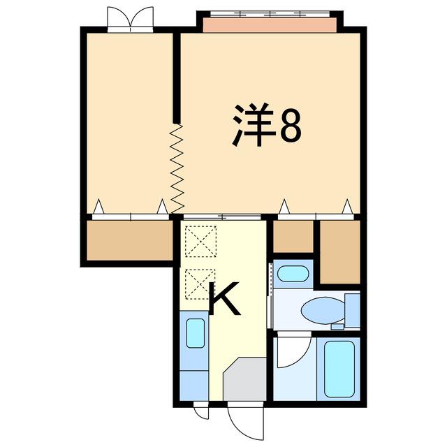 ピア吉美(1SK/1階)の間取り写真