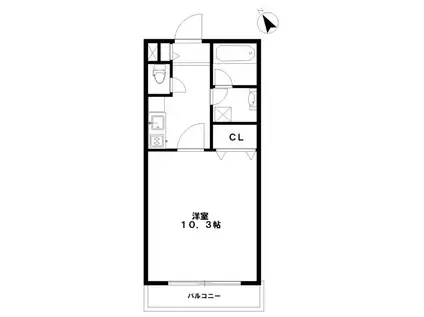 シュエット神楽坂(1K/4階)の間取り写真