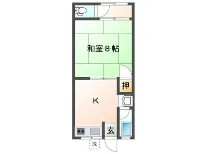 クレール(1K/2階)の間取り写真